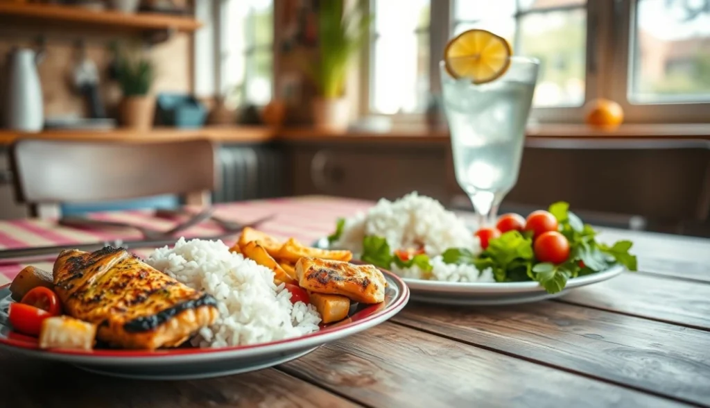 Almoço completo simples e delicioso